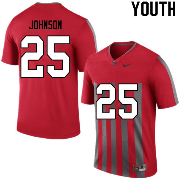 Ohio State Buckeyes #25 Xavier Johnson Youth College Jersey Retro OSU43394